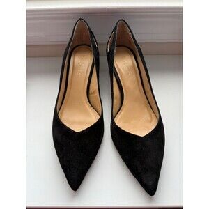 Talbots Erica Cuttout Black Suede Pumps - 10.5M